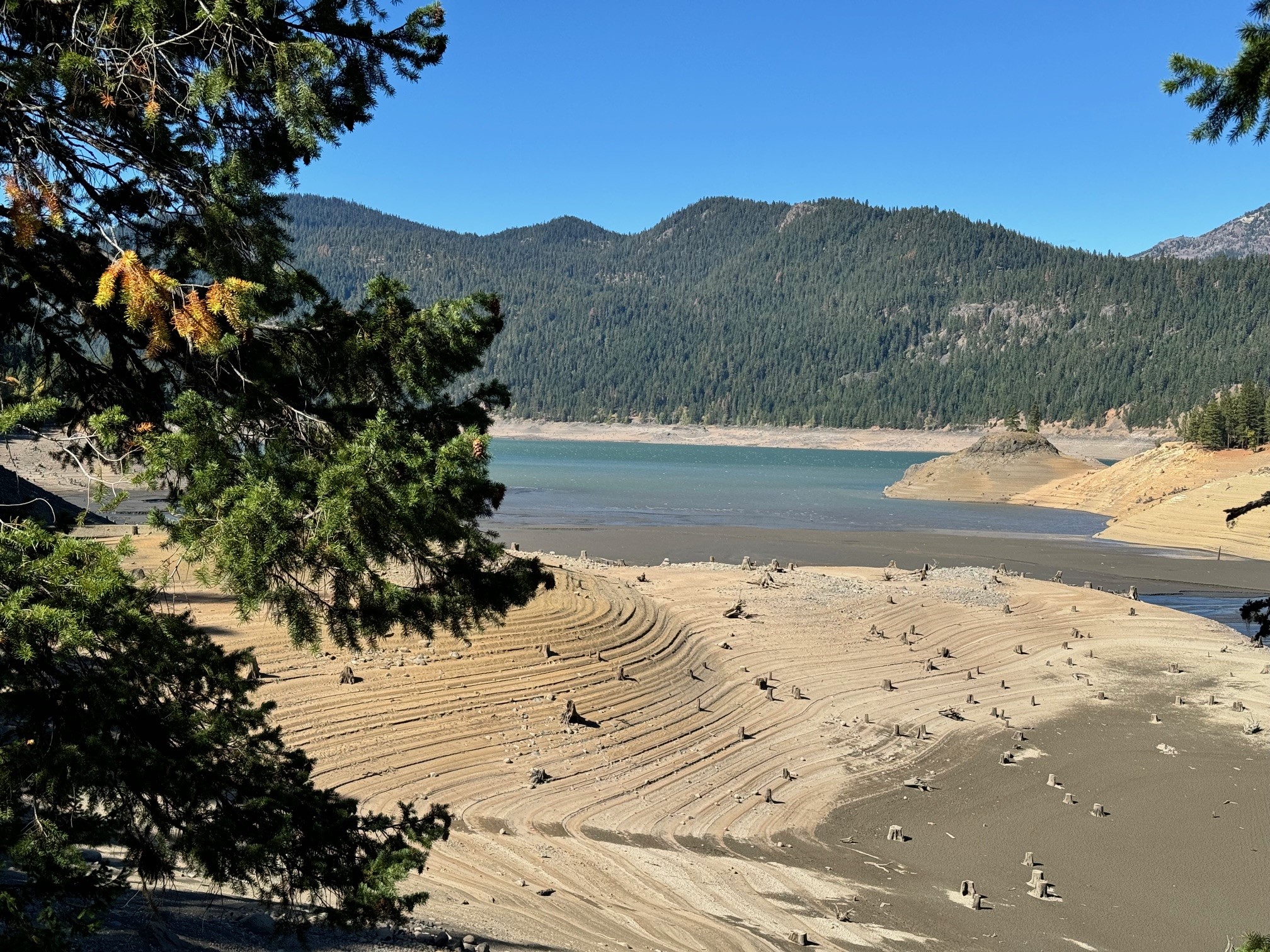 Lake with low water level